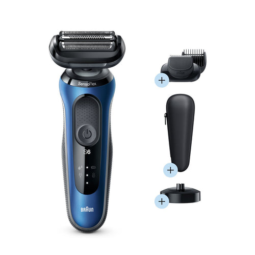 Braun Series 6 wet and dry shaver with charging station and EasyClick Trimmer attachment 60-B4500cs - Get a Cut NZ