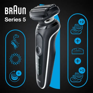 Braun Series 5 wet and dry shaver with charging station and 2 EasyClick attachments 51-W4650CS - Get a Cut NZ