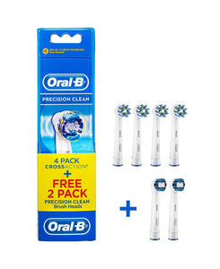 Oral B CrossAction Electric Toothbrush Heads Refill 4 pack & Precision Clean 2 Pack - EB50-4PC - Get a Cut NZ