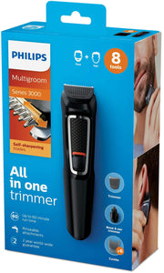 Philips 3000 Series, 8-In-1 Face & Hair Multigroom Kit MG3730/15 - Get a Cut NZ