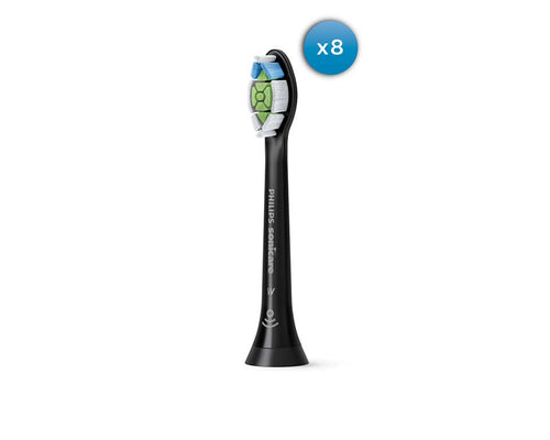 Philips Sonicare W2 Optimal Black Standard sonic toothbrush heads 8 pack HX6068/96 - Get a Cut NZ