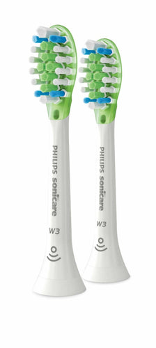 Philips Sonicare W3 Premium White standard brush heads, White 2 pack HX9062/67 - Get a Cut NZ